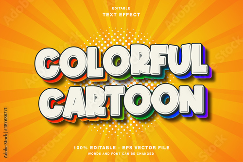 Colorful Cartoon 3D Editable Text Effect
