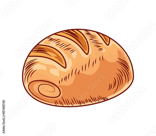 Print op canvas bun bread icon