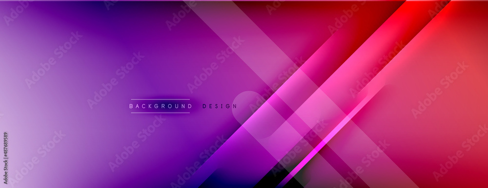Abstract background - lines composition created with lights and shadows. Technology or business digital template. Trendy simple fluid color gradient abstract background with dynamic