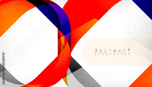 Abstract square shape with overlapping waves, minimal geometric background. Vector Illustration For Wallpaper, Banner, Background, Landing Page