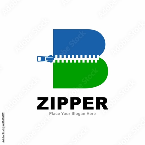 Letter B zipper logo vector design. Suitable for business, fashion design, initial name, poster, card and industry fashion symbol