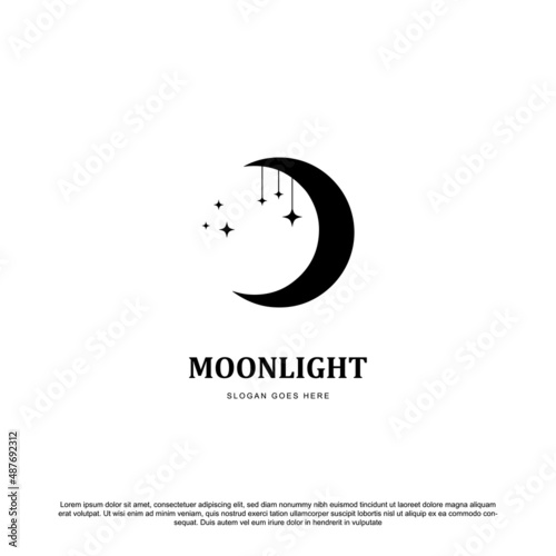 Creative moonlight logo design vector