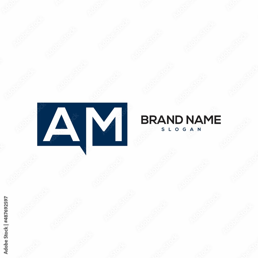 Obraz premium AM, MA Letter Logo Design Template Vector