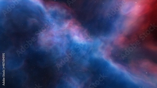 Colorful smoke clouds on dark background 3d render © ANDREI