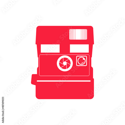 Vintage polaroid camera icon. Modern simple snapshot photography sign. Trendy design symbol for website, web button, mobile app. Vector image. Logo illustration.