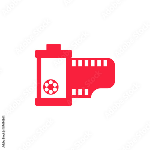 Photographic vintage film icon, trendy flat style for your web design, app, logo, UI. EPS10. Vector illustration.