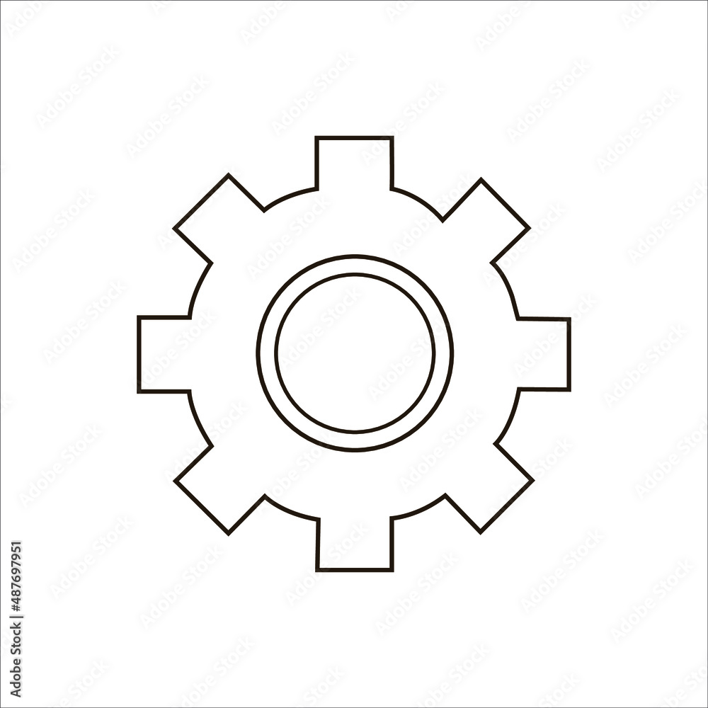 icon template. Gear symbol vector sign isolated on a white background