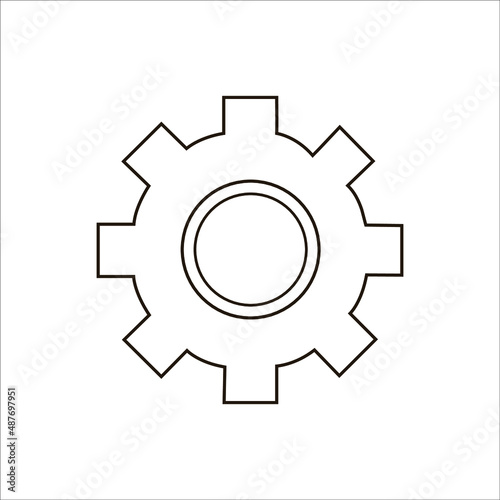 icon template. Gear symbol vector sign isolated on a white background