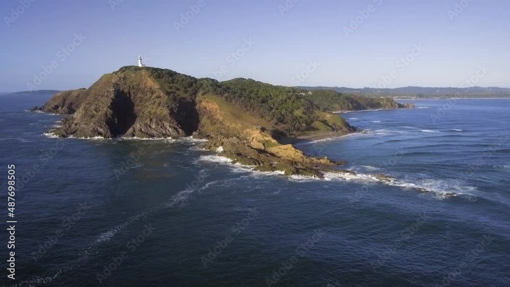 Cape Byron, Byron Bay Australia, low aerial view Cape Byron, Byron Bay Australia, low aerial view