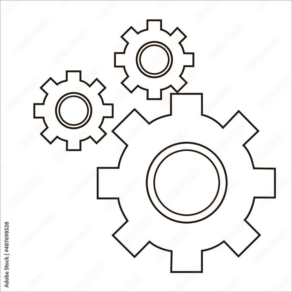 Settings, gear icon vector illustration.