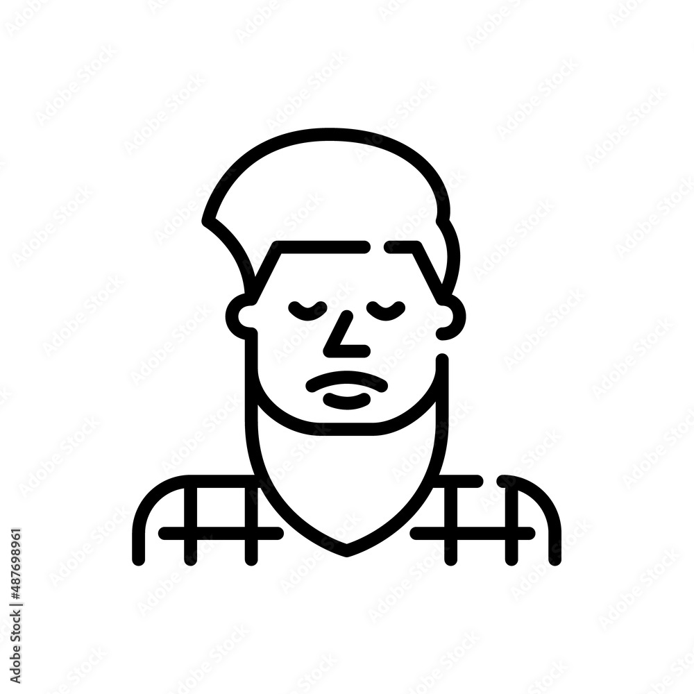 Stylish bearded man profile picture. Pixel perfect, editable stroke icon Stylish bearded man profile picture. Pixel perfect, editable stroke icon