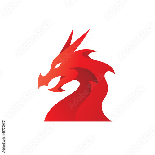Modern gradient dragon illustration, dragon logo vector icon