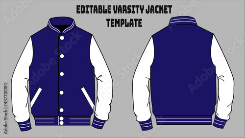 Editable Varsity Jacket University Jacket Template
