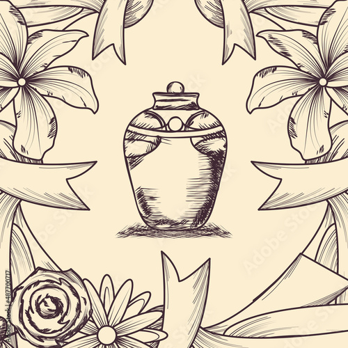 funeral urn flowers