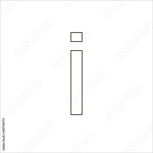 text icon i isolated white background