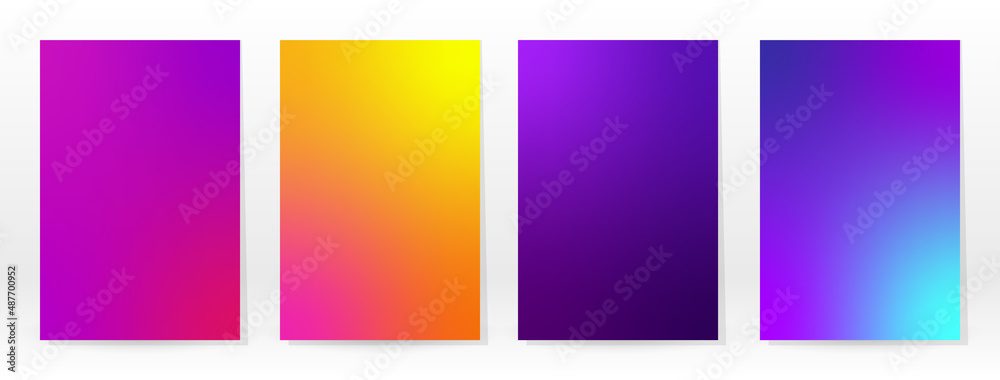 Minimal Poster. Pastel Soft. Rainbow Gradient Set.