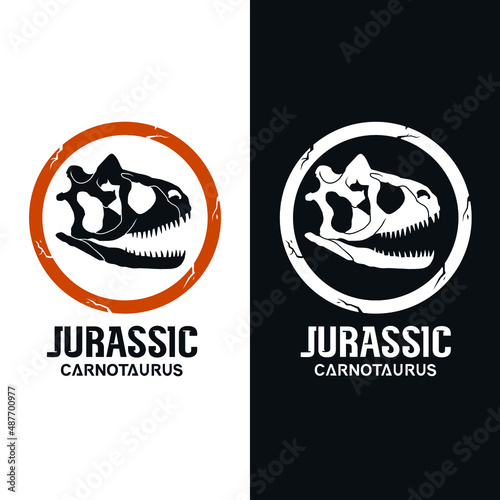 Dinosaur skull logo design vector