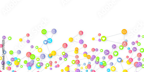Social media marketing icons internet tags target