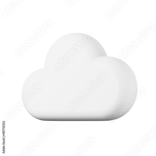 Cloud icon high quality 3d render illustration isolated on white background. Database symbol for app design.