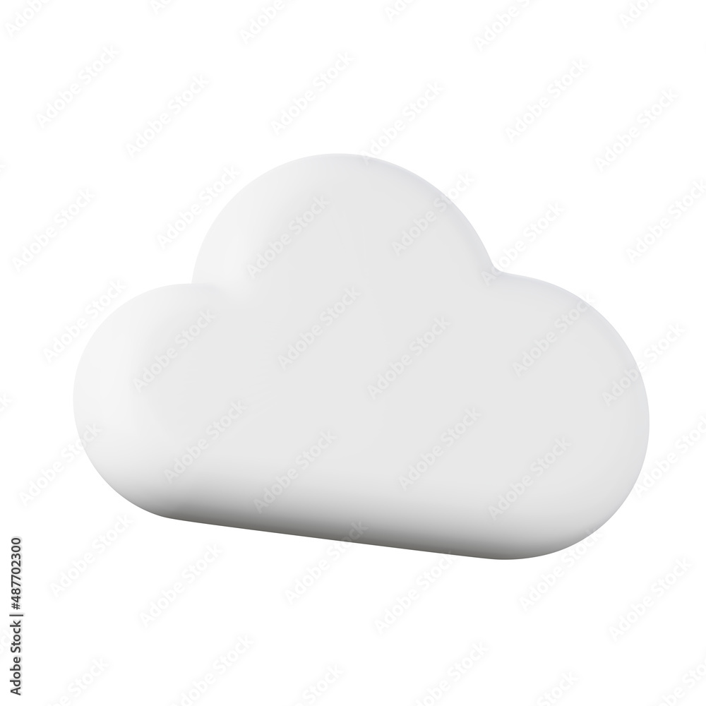 Cloud icon high quality 3d render illustration isolated on white background. Database symbol for app design. Cloud icon high quality 3d render illustration isolated on white background. Database symbol for app design.