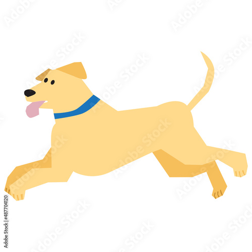 Labrador Retriever vector illustration in flat color design