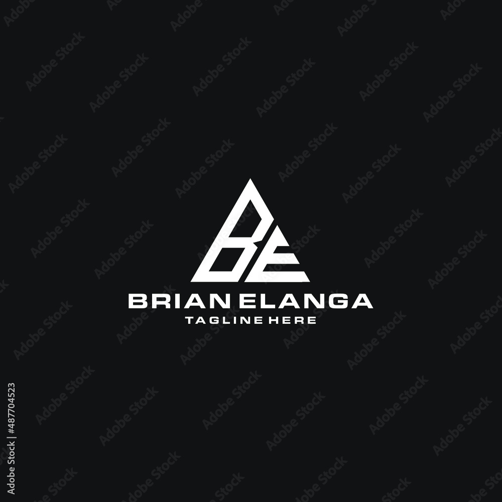 B and E letter with triangle logo concept vector stock illustration B and E letter with triangle logo concept vector stock illustration
