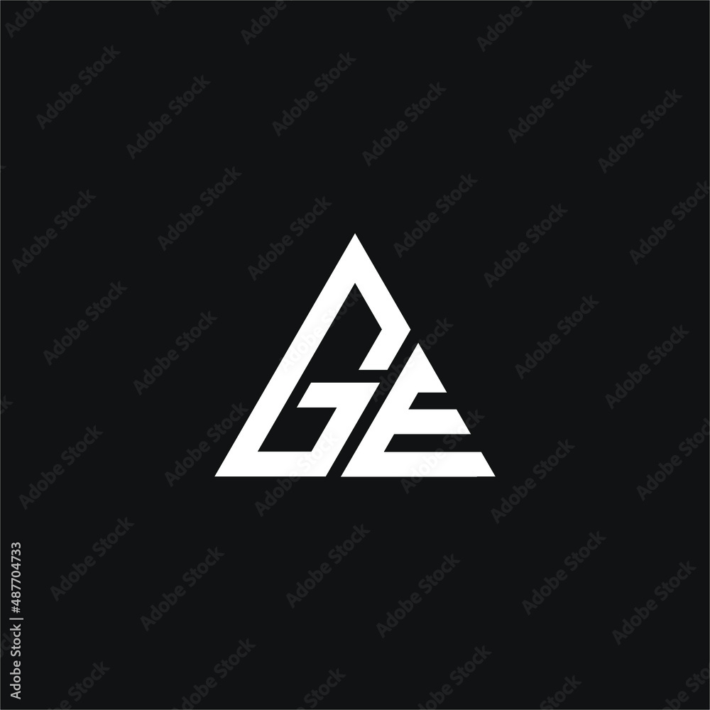 G and E letter with triangle logo concept vector stock illustration G and E letter with triangle logo concept vector stock illustration