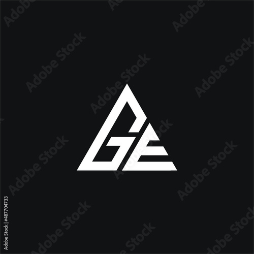 Free Download G and E letter with triangle logo concept vector stock illustration - GFXLoad