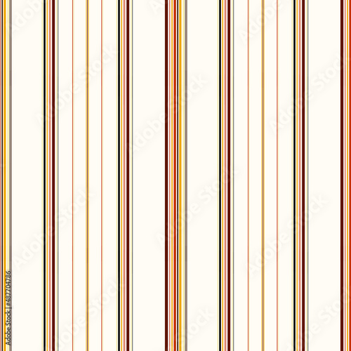 Striped geometric seamless pattern, parallel vertical lines in retro palette on light background. Design for printing on clothing, textiles, wallpaper, wrapping paper