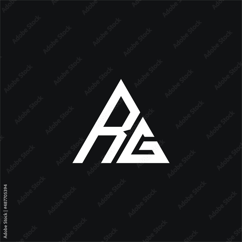 R and G letter with triangle logo concept vector stock illustration R and G letter with triangle logo concept vector stock illustration