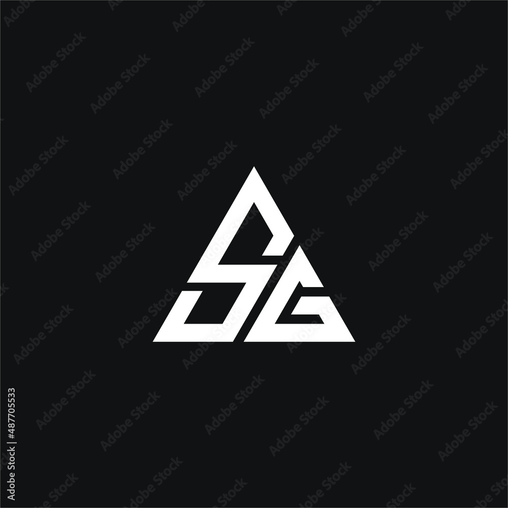 S and G letter with triangle logo concept vector stock illustration S and G letter with triangle logo concept vector stock illustration