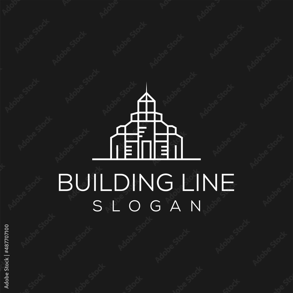 building construction logo design simple line