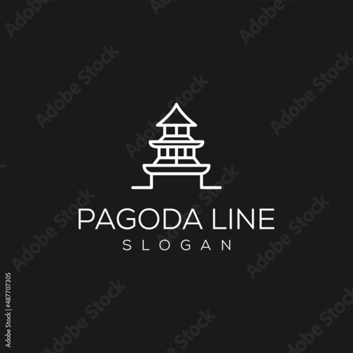 Vector logo on which an abstract image of the palace in the Asian style.