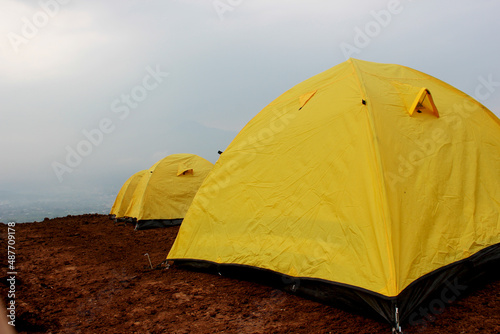 touristic tent on the hill