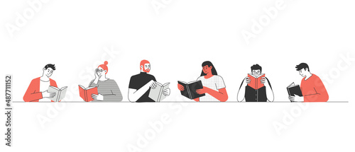 The concept of reading day. People hold a book in their hands. Human character on white background. Flat design style minimal vector illustration