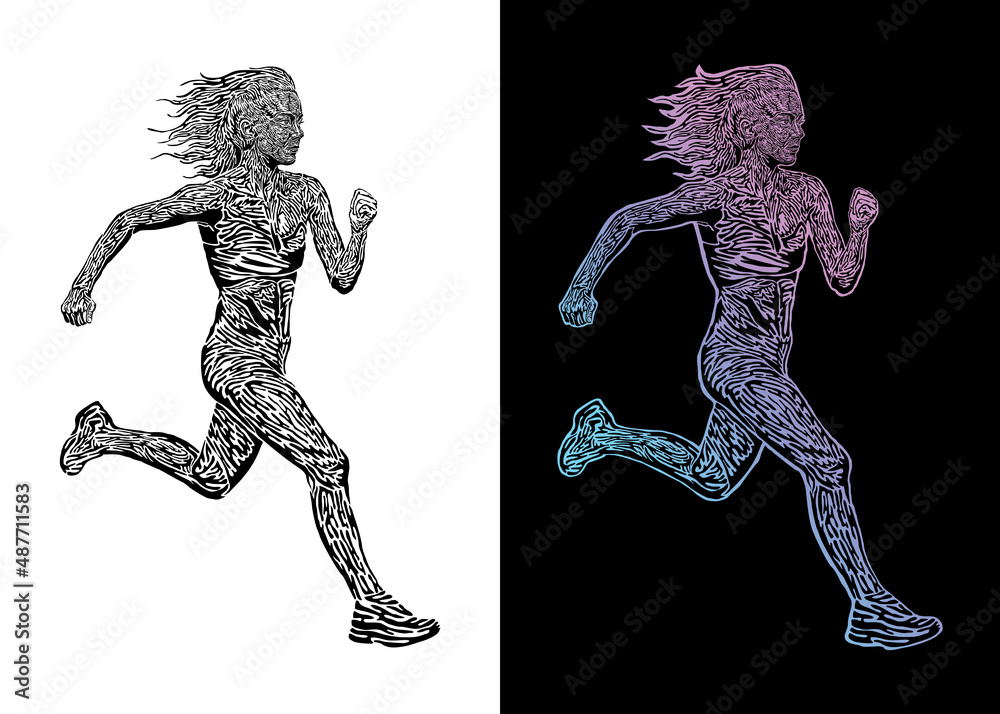 Illustration of a runner girl in vector Illustration of a runner girl in vector