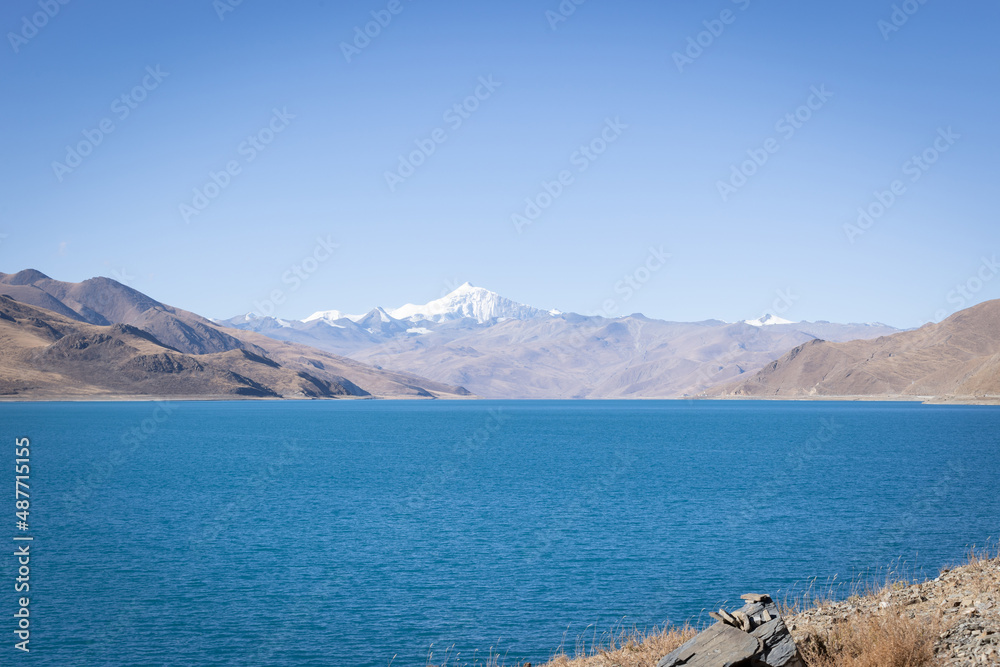Landscape of yamdrok lake in tibet china