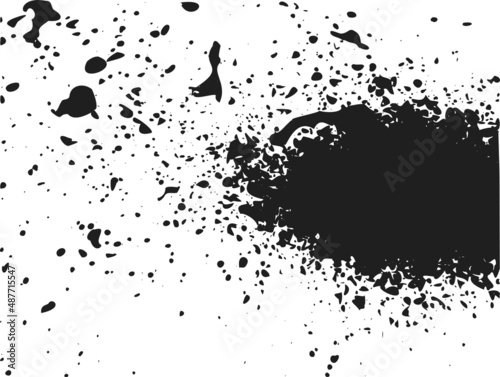 artistic, beautiful black blot, on a white background, splashes, insulator, blank for a beautiful background