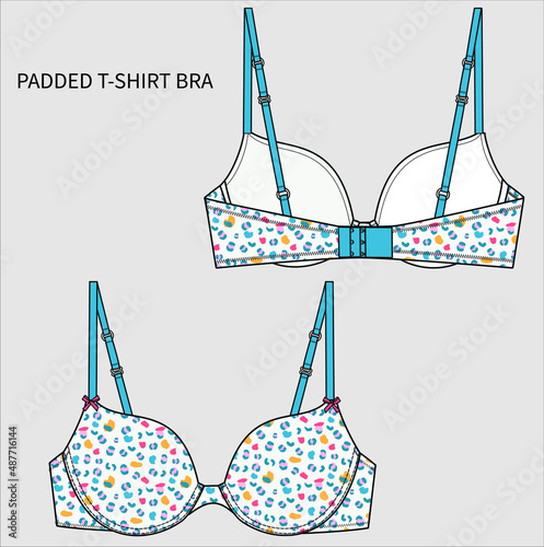 COLORED ANIMAL PRINT PADDED BRA FOR WOMEN