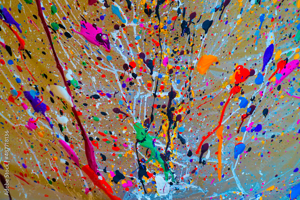 colorful paint dripping color splash background