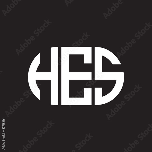 HES letter logo design on black background. HES creative initials letter logo concept. HES letter design. photo