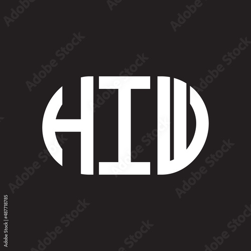 HIW letter logo design on black background. HIW creative initials letter logo concept. HIW letter design.