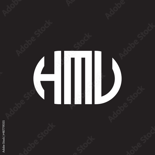 HMU letter logo design on black background. HMU creative initials letter logo concept. HMU letter design. photo