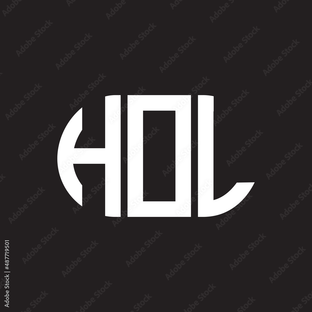 HOL letter logo design on black background. HOL creative initials letter logo concept. HOL letter design. HOL letter logo design on black background. HOL creative initials letter logo concept. HOL letter design.