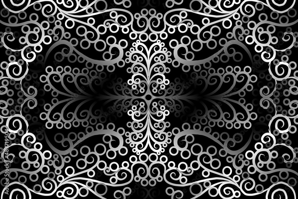 seamless Black and white caleidoscope gradient flower art pattern of indonesian traditional tenun batik ethnic dayak ornament for wallpaper ads background sticker or clothing seamless Black and white caleidoscope gradient flower art pattern of indonesian traditional tenun batik ethnic dayak ornament for wallpaper ads background sticker or clothing