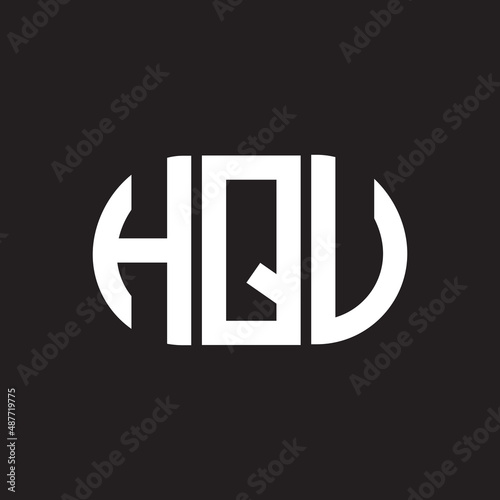 HQU letter logo design on black background. HQU creative initials letter logo concept. HQU letter design. photo