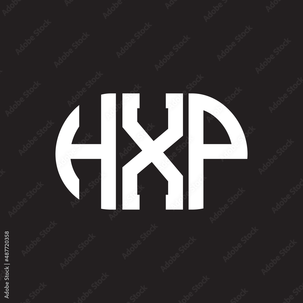 HXP letter logo design on black background. HXP creative initials letter logo concept. HXP letter design.
