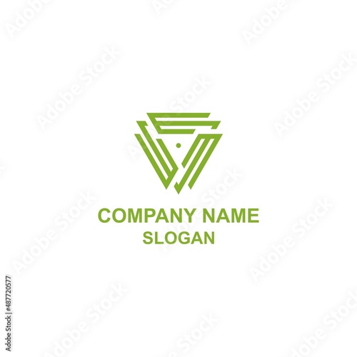 EEE or triple E letter initial logo, capital letter in symmetrical shape. photo