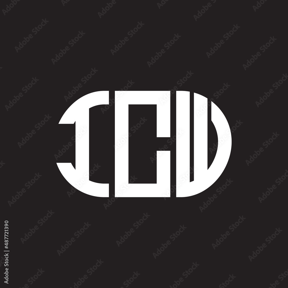 ICW letter logo design on black background. ICW creative initials letter logo concept. ICW letter design.