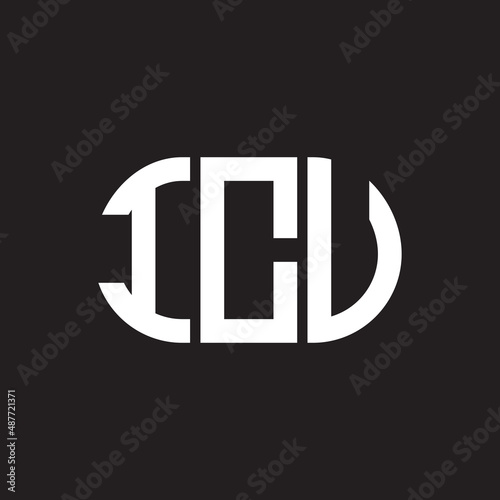 ICU letter logo design on black background. ICU creative initials letter logo concept. ICU letter design.